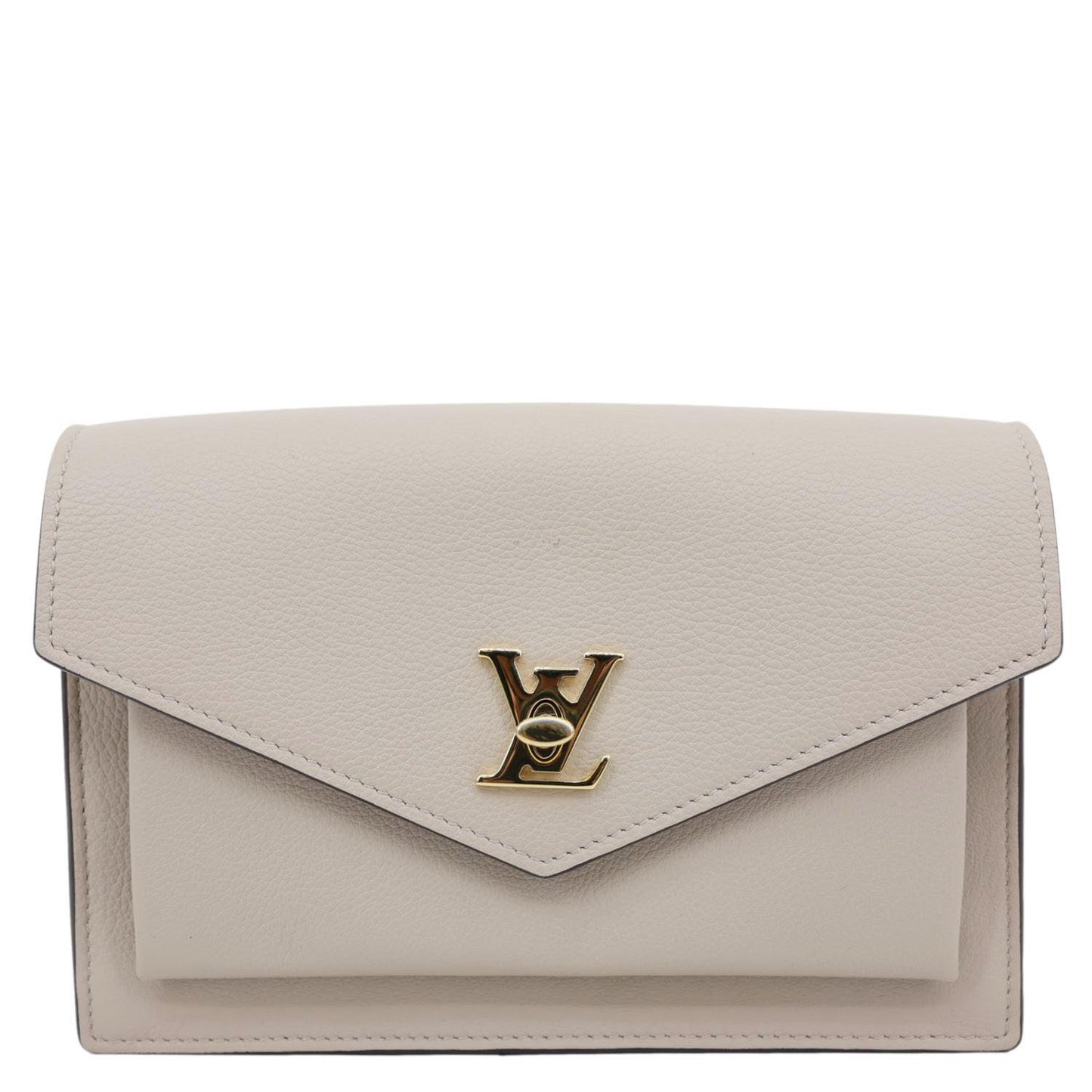 LOUIS VUITTON Mylockme Leather Chain Crossbody Bag Beige
