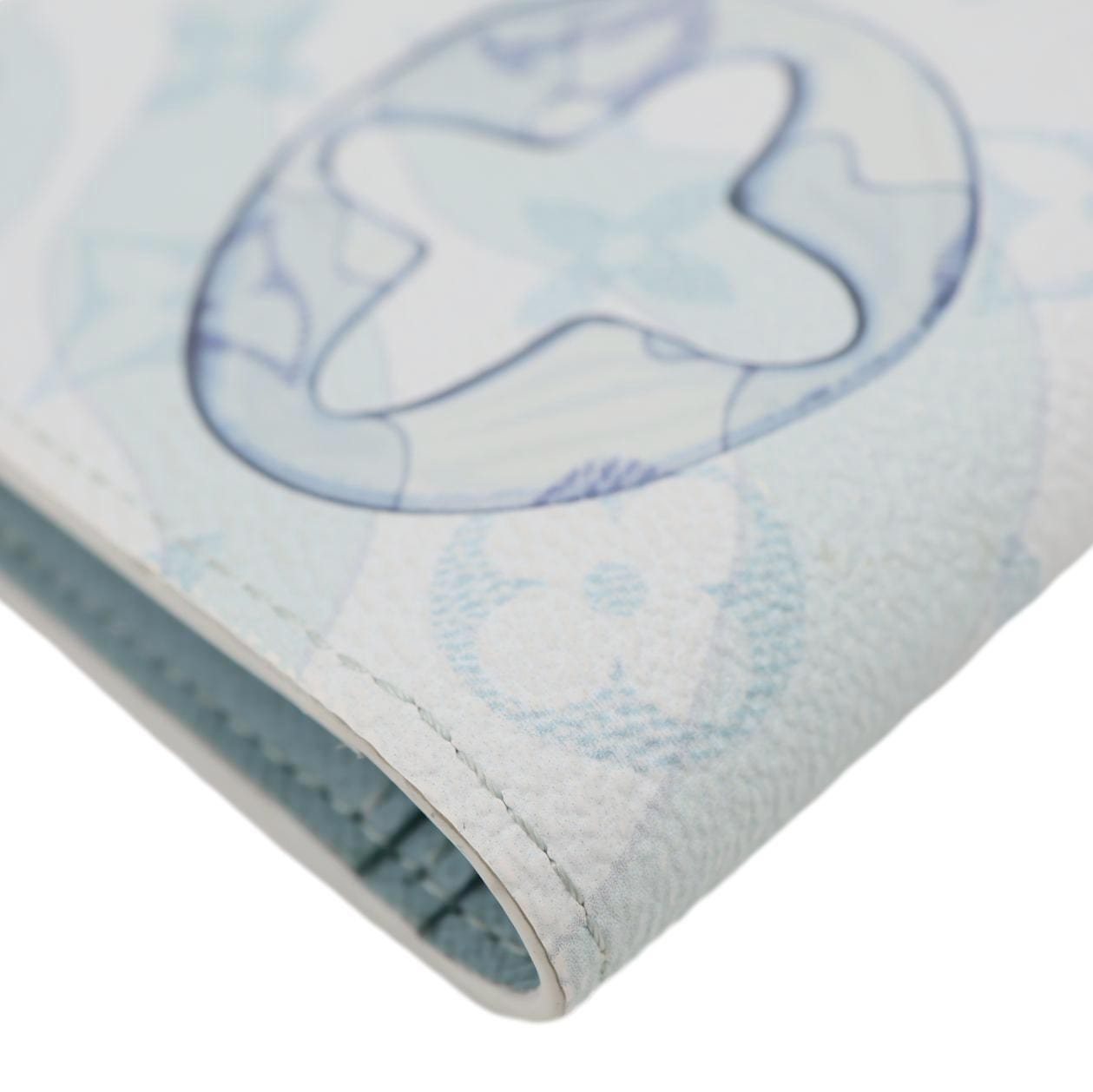 LOUIS VUITTON Brazza Monogram Aquagarden Canvas Wallet Light Blue