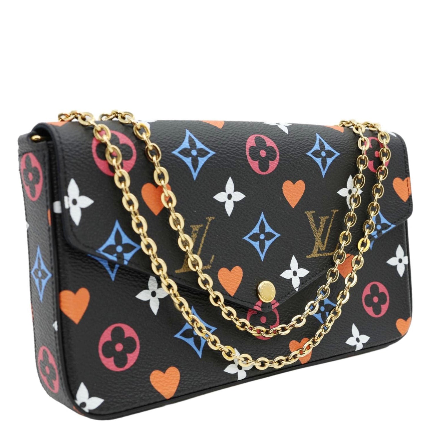 LOUIS VUITTON Pochette Felicie Game On Canvas Crossbody Bag Multicolor