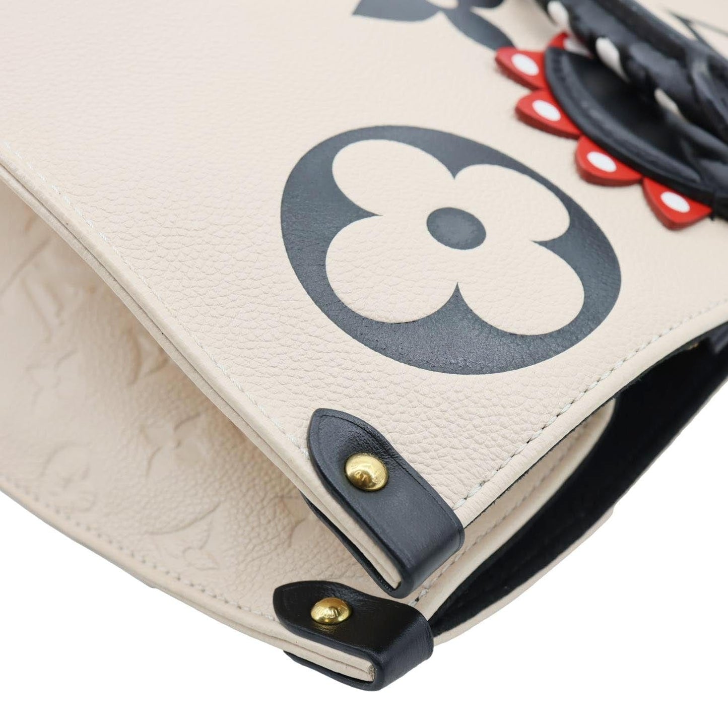 LOUIS VUITTON Onthego GM Crafty Monogram Empreinte Leather Shoulder Bag Cream