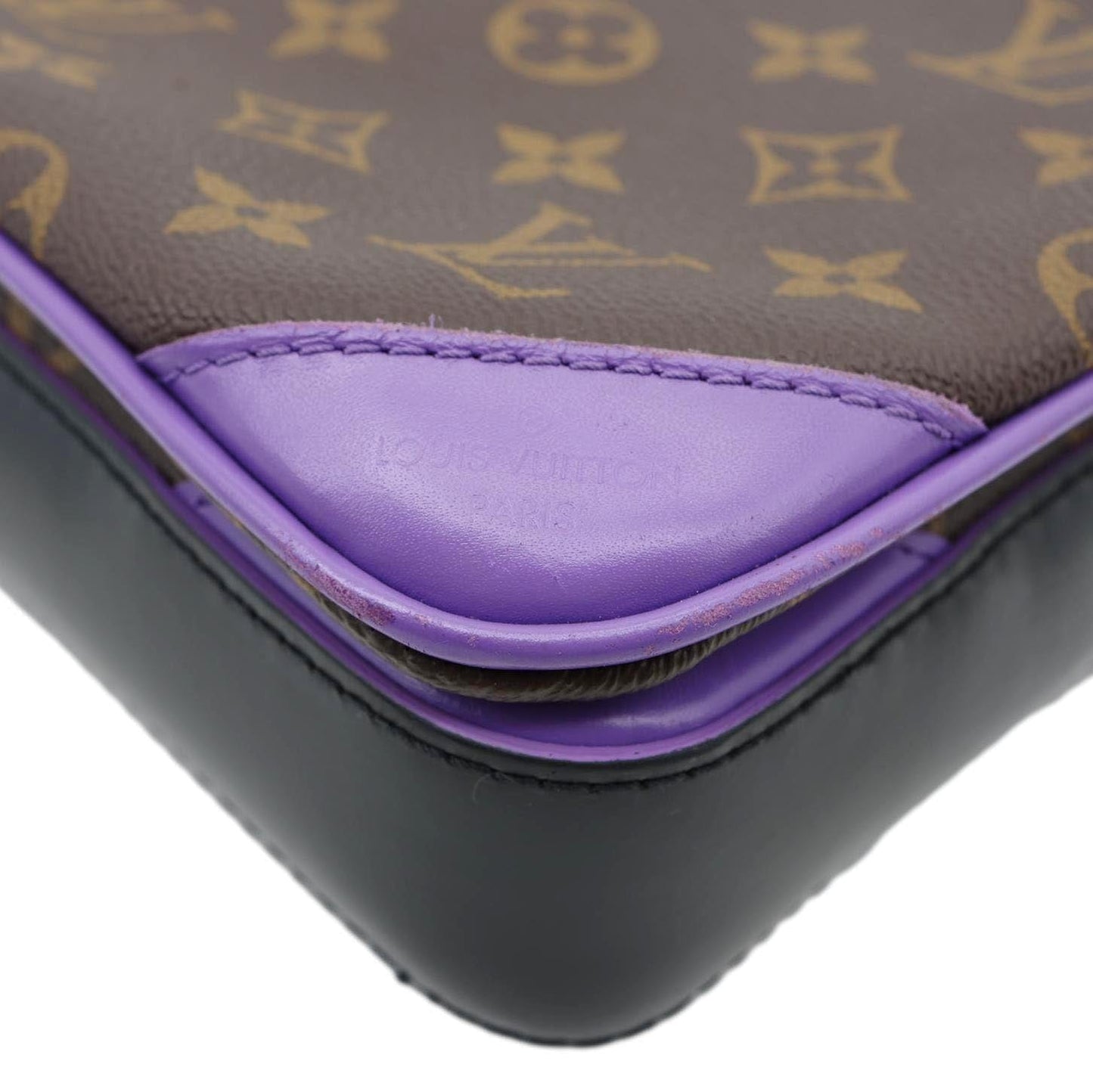 LOUIS VUITTON Trio Monogram Macassar Canvas Messenger Bag Purple