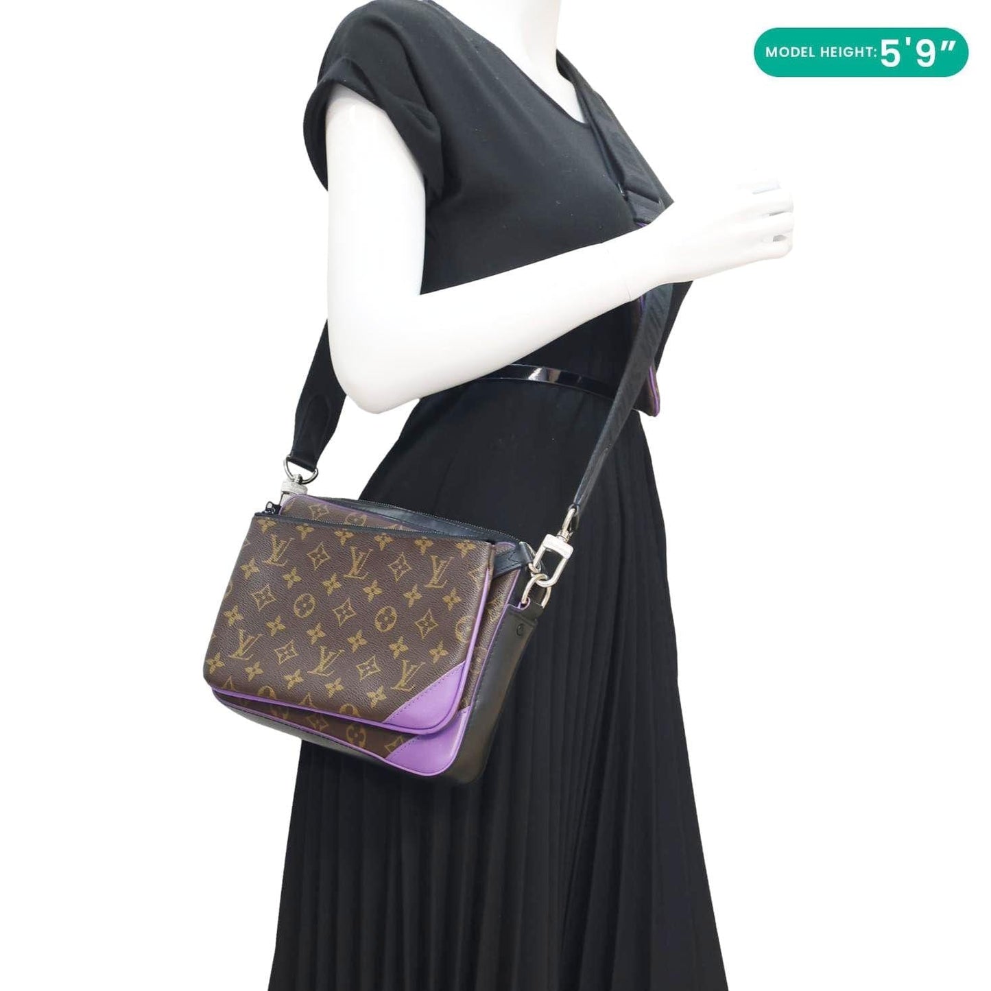 LOUIS VUITTON Trio Monogram Macassar Canvas Messenger Bag Purple