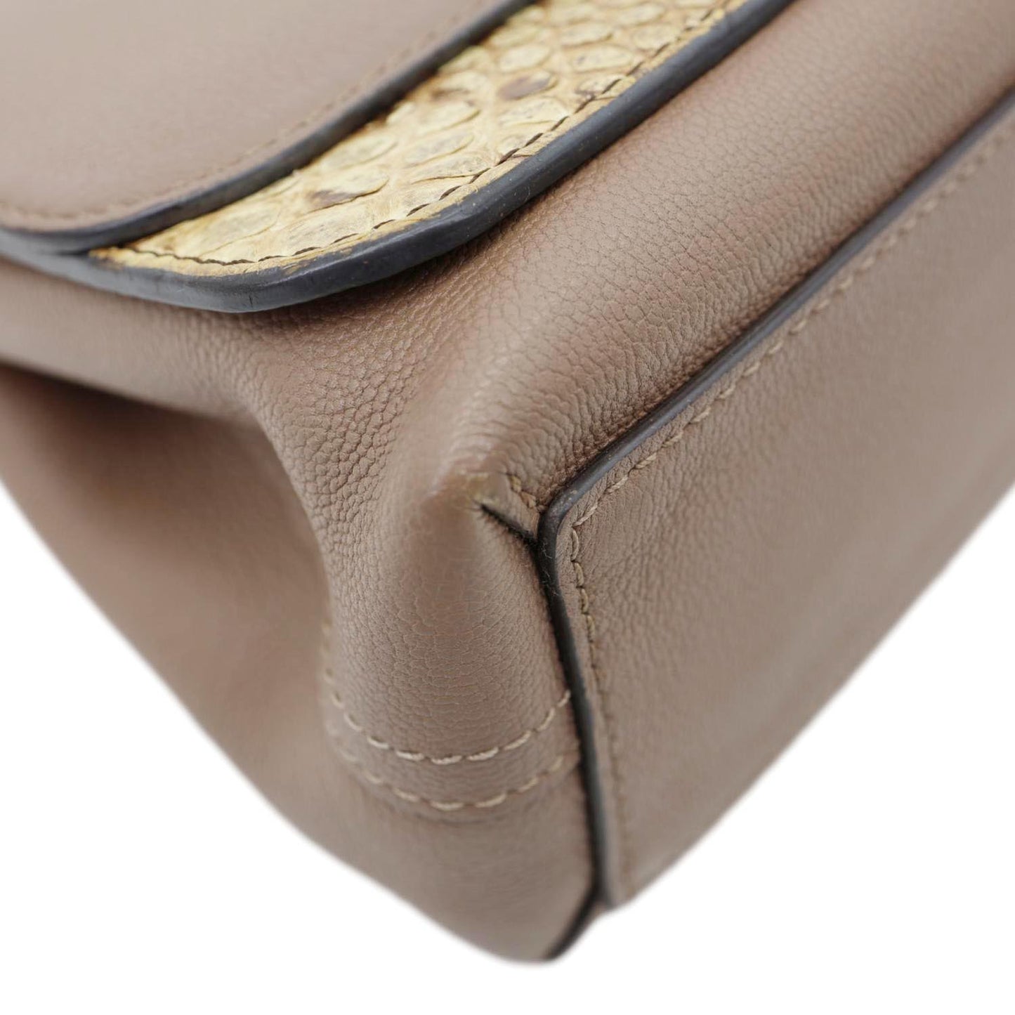 LOUIS VUITTON Very Chain Python Calfskin Leather Shoulder Bag Taupe