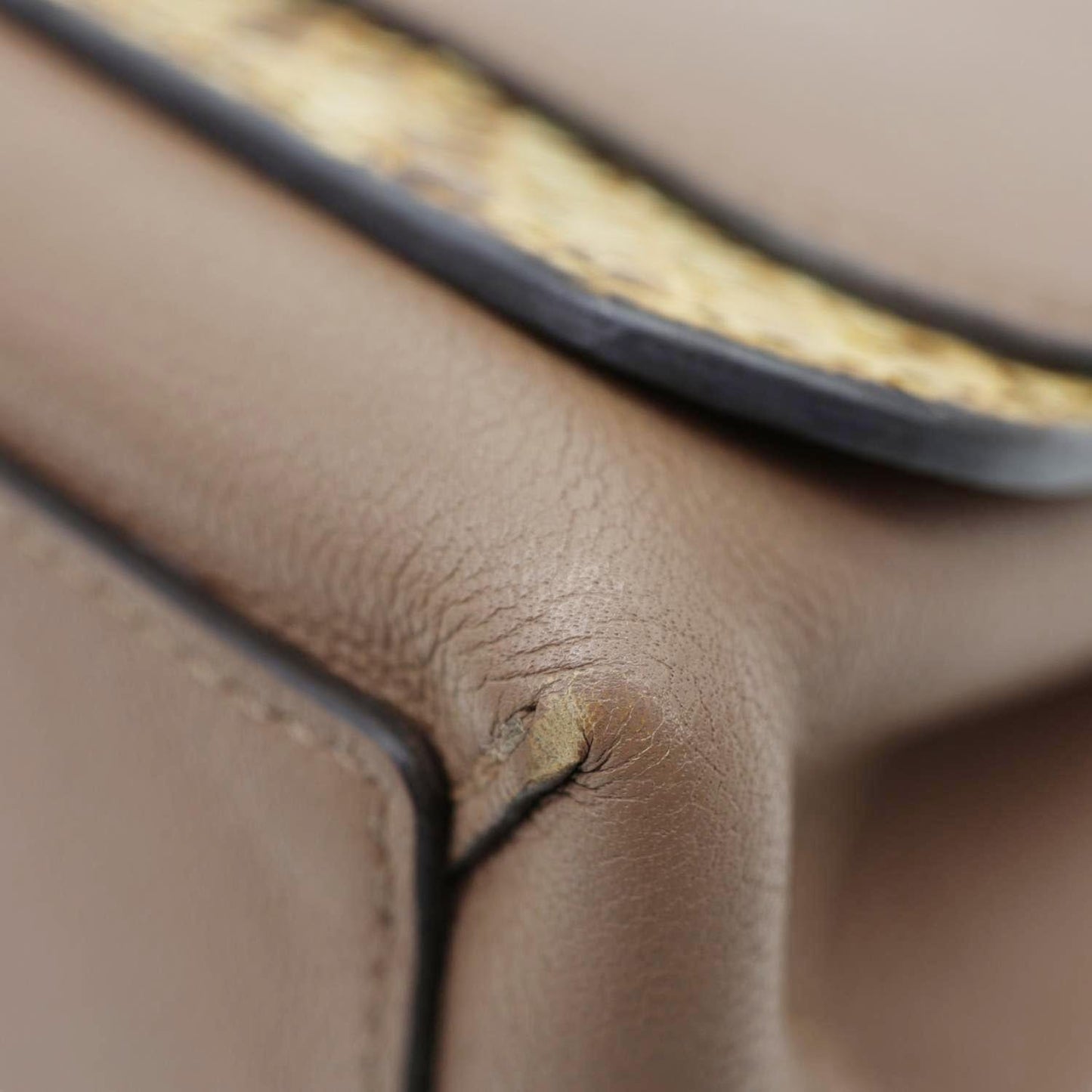 LOUIS VUITTON Very Chain Python Calfskin Leather Shoulder Bag Taupe