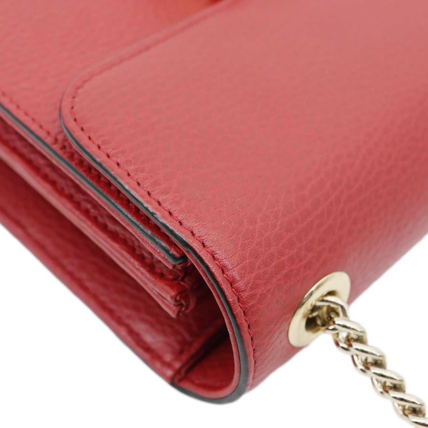 GUCCI Interlocking GG Small Dollar Calfskin Leather Crossbody Bag Red 510304