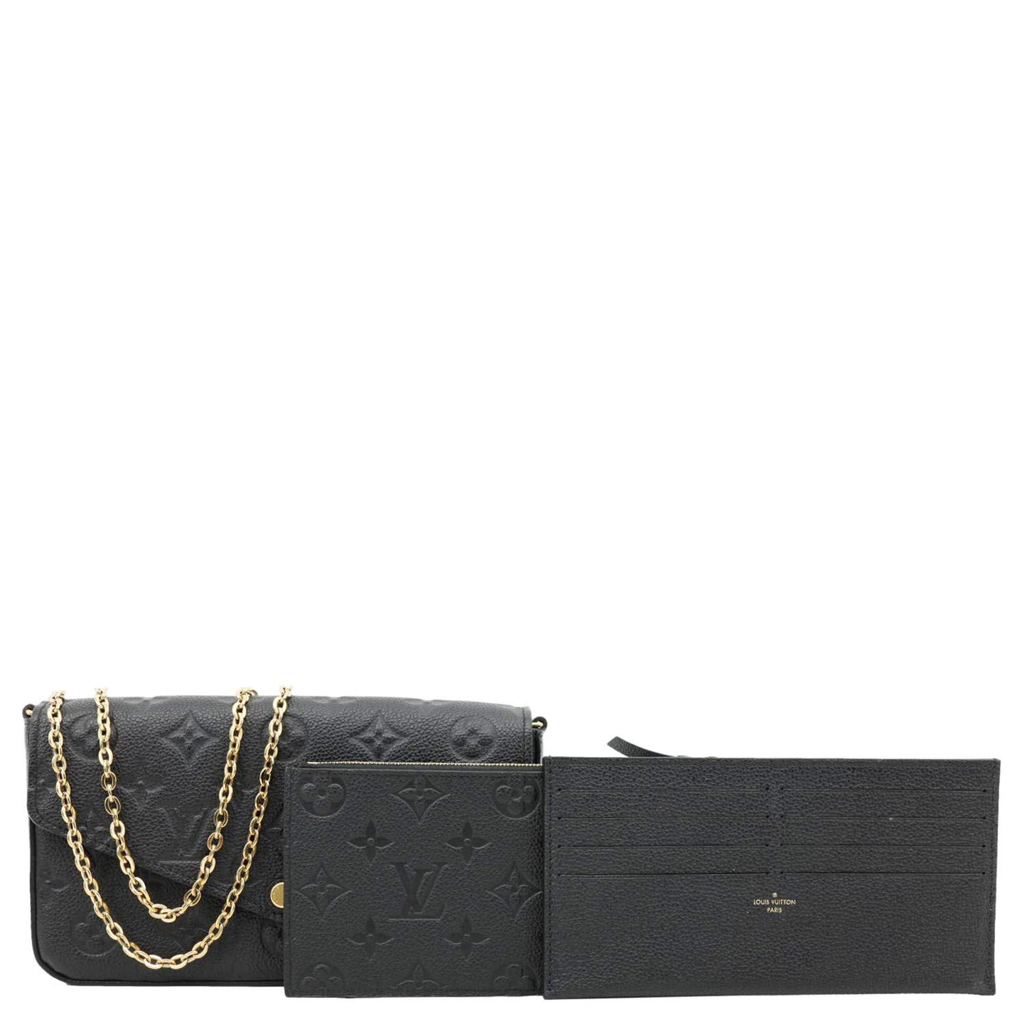 LOUIS VUITTON Felicie Pochette Monogram Empreinte Crossbody Bag Black