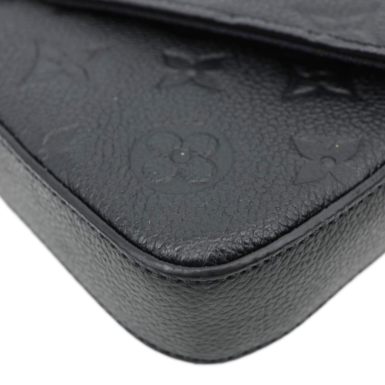 LOUIS VUITTON Felicie Pochette Monogram Empreinte Crossbody Bag Black