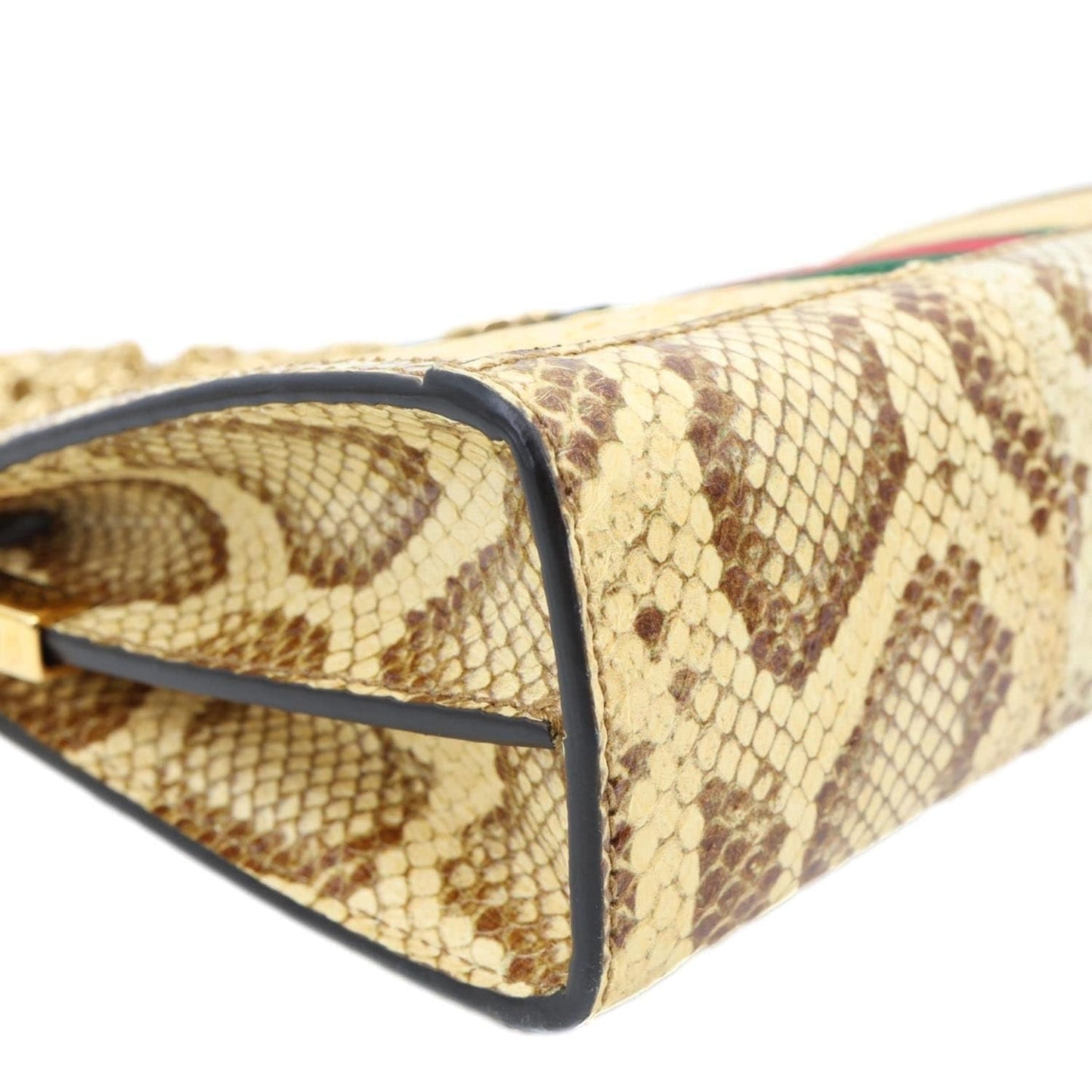 GUCCI Ophidia Small Raffia Elaphe Chain Shoulder Bag Beige 503877