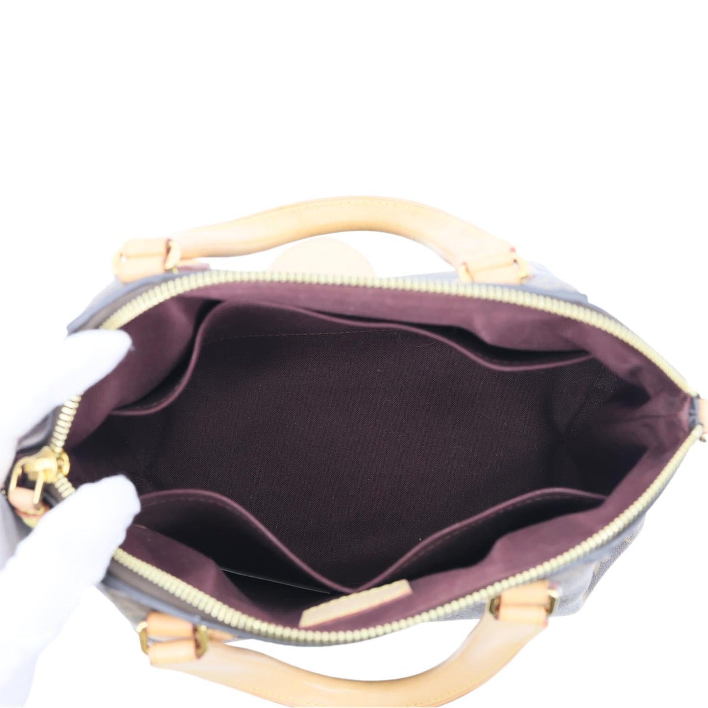 LOUIS VUITTON Rivoli PM Monogram Canvas Satchel Bag Brown