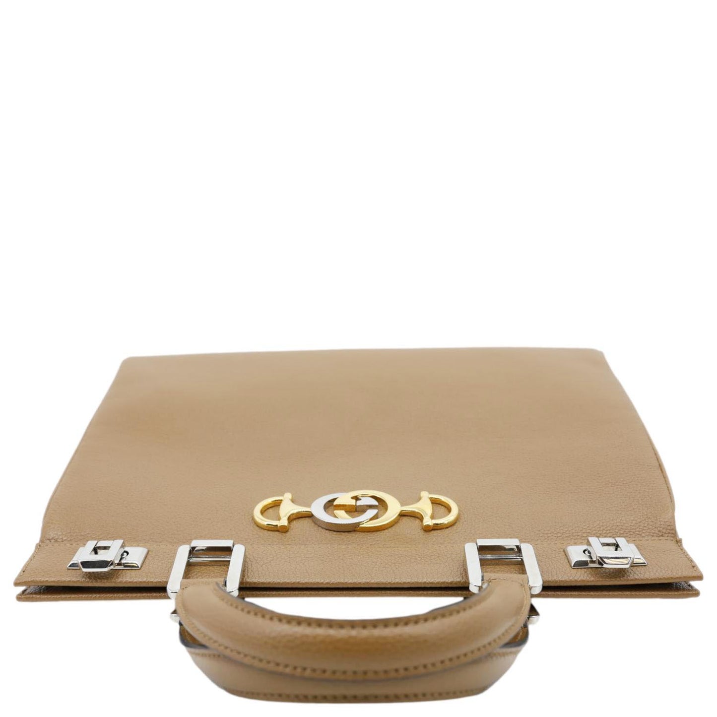 GUCCI Zumi Medium Leather Top Handle Shoulder Bag Brown 564714