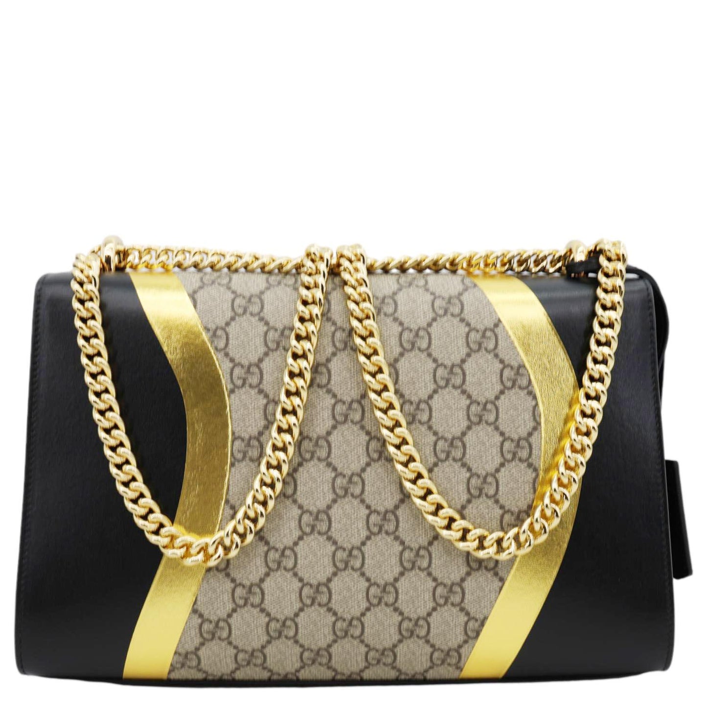 GUCCI Padlock Medium GG Supreme Canvas Shoulder Bag Beige 432679