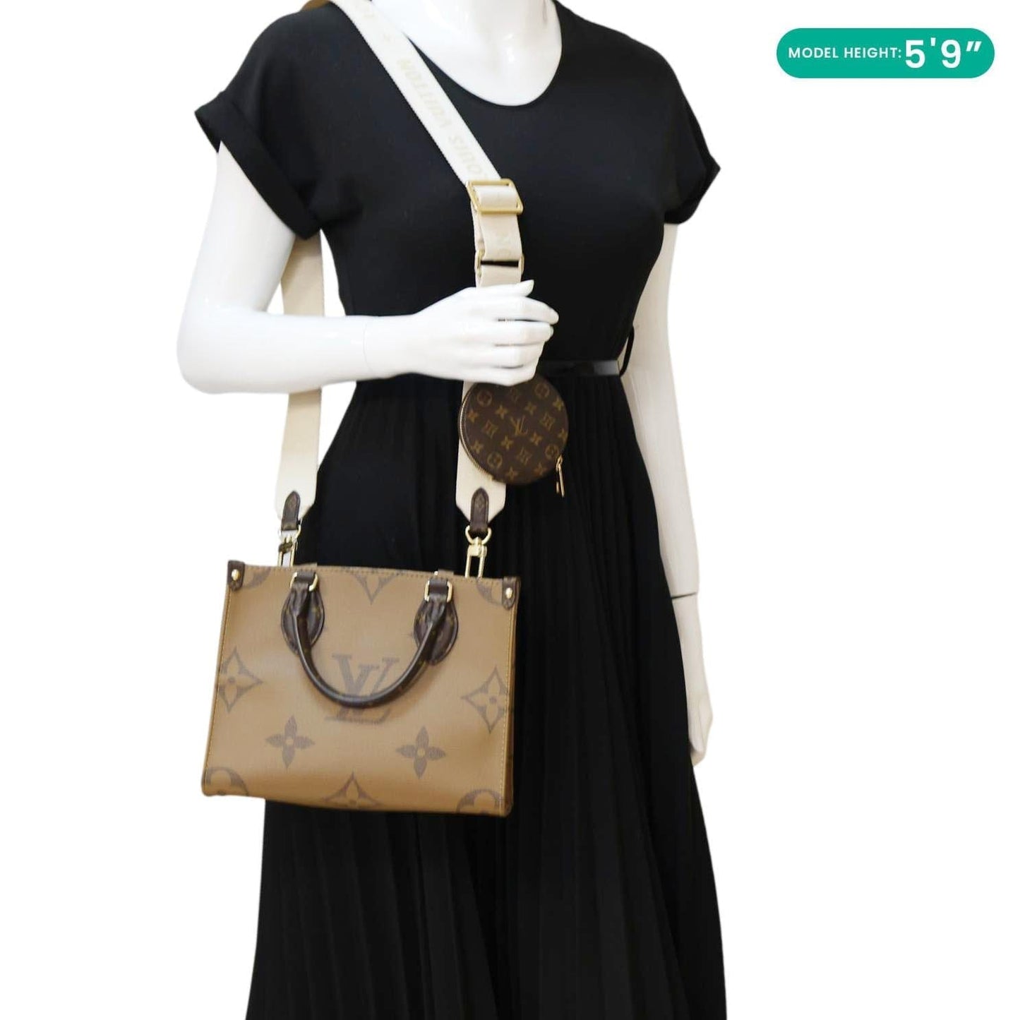 LOUIS VUITTON Onthego PM Giant Monogram Reverse Canvas Shoulder Bag Brown