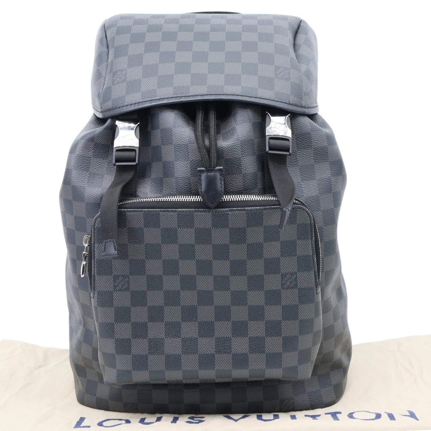 LOUIS VUITTON Zack  Damier Graphite Canvas Backpack Bag Black