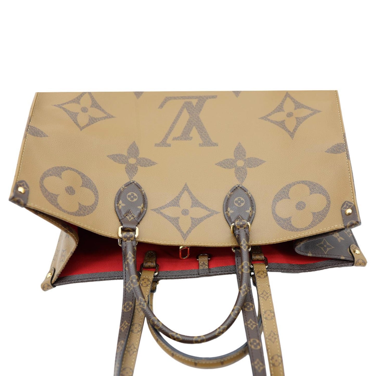 LOUIS VUITTON Onthego GM Giant Monogram Reverse Canvas Tote Bag Brown