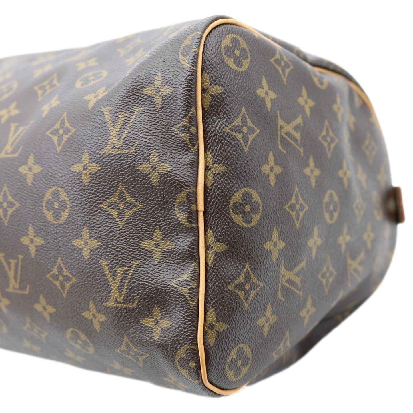 LOUIS VUITTON Speedy 40 Monogram Canvas Satchel Bag Brown