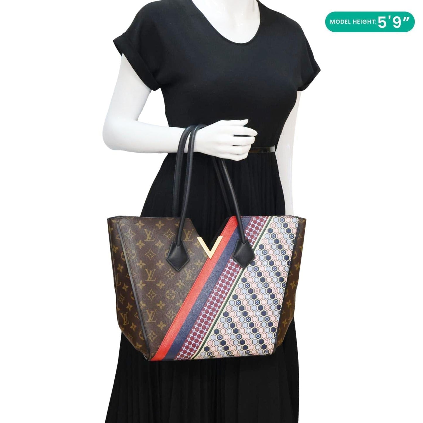 LOUIS VUITTON Kimono MM Monogram Canvas Tote Bag Brown