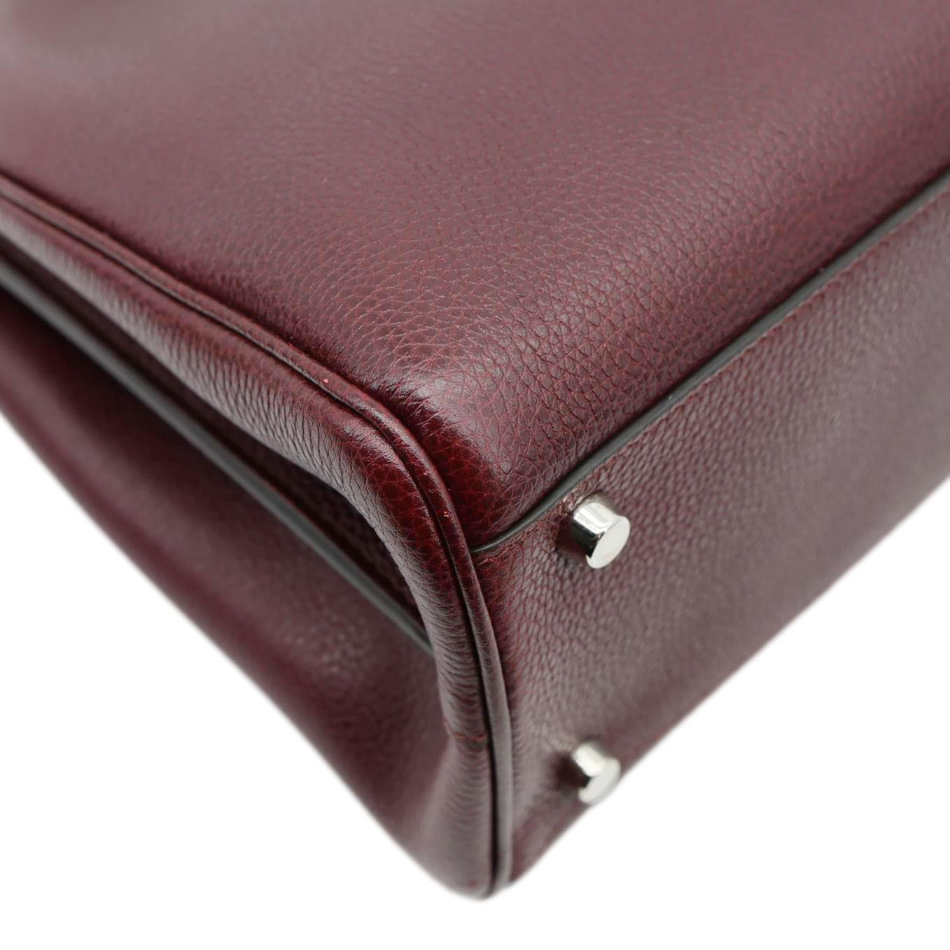 GUCCI Zumi Medium Leather Top Handle Shoulder Bag Burgundy 564714
