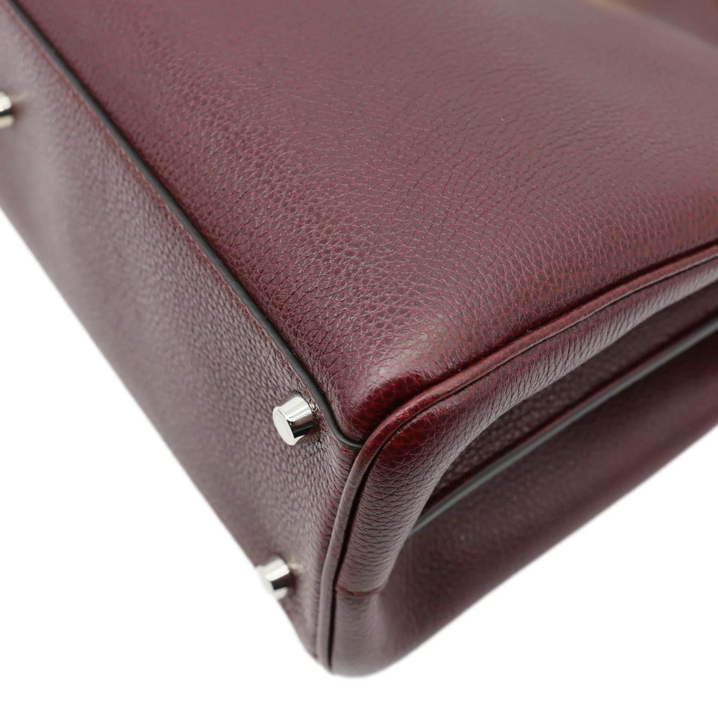 GUCCI Zumi Medium Leather Top Handle Shoulder Bag Burgundy 564714