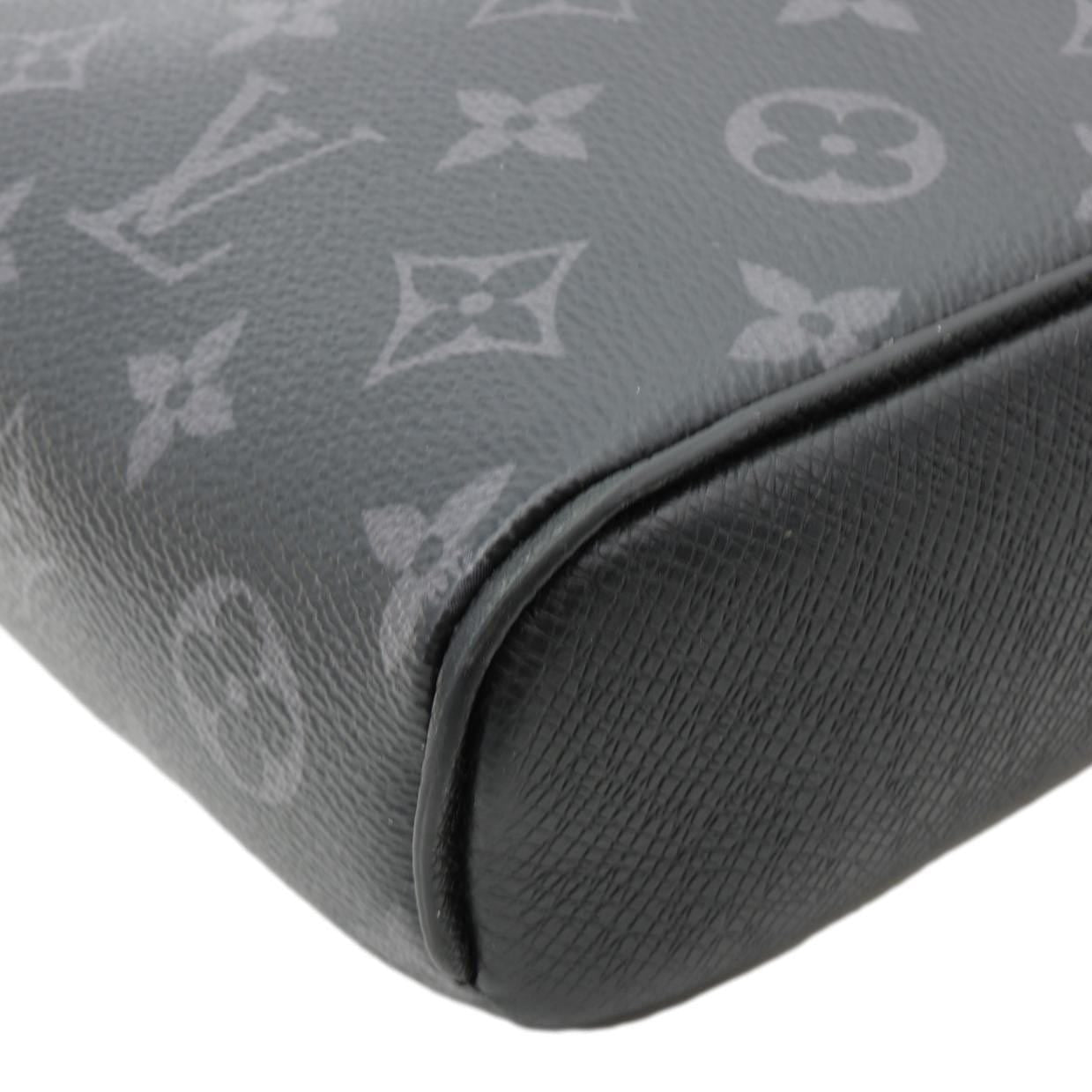 LOUIS VUITTON Outdoor Slingbag Monogram Taigarama Leather Crossbody Bag Black