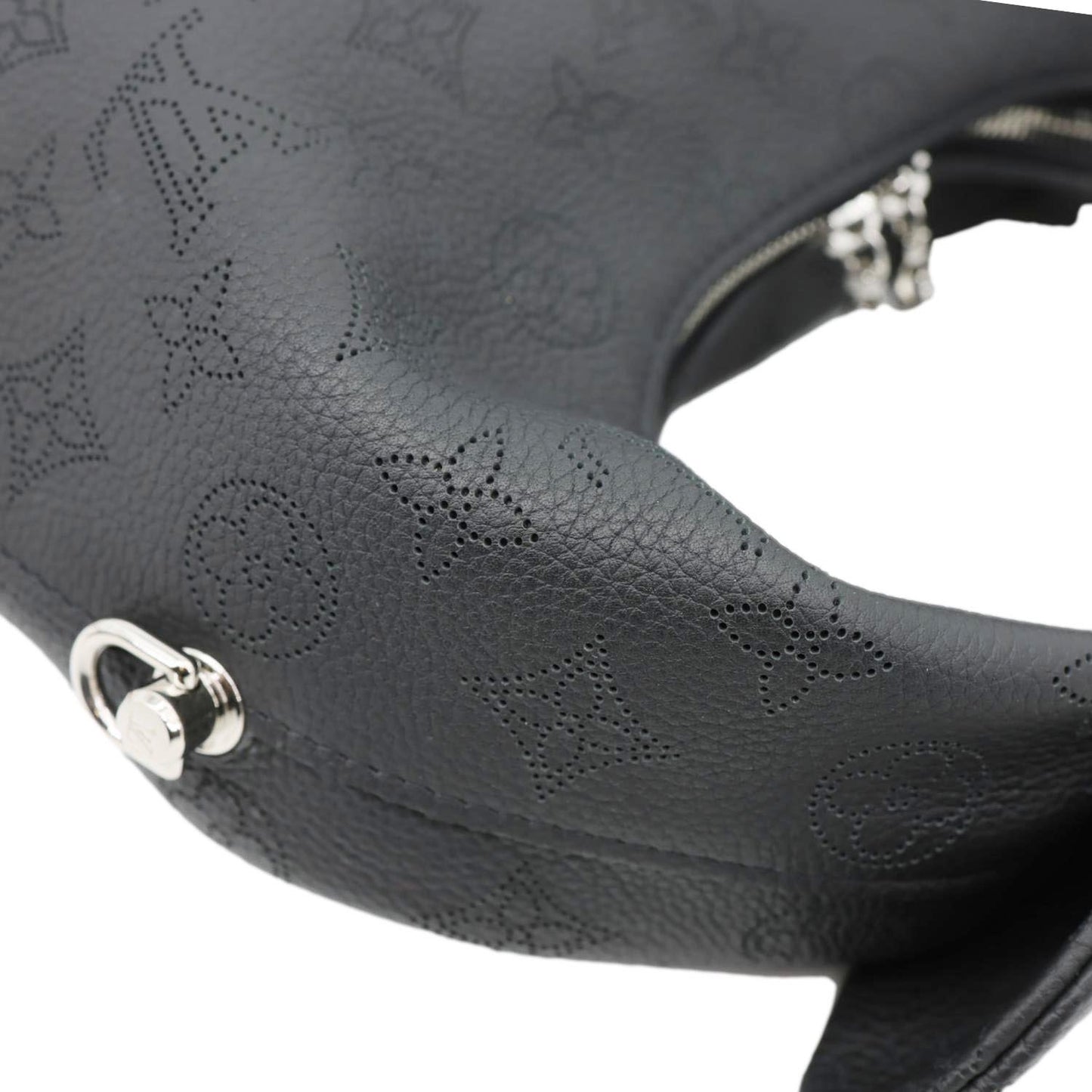 LOUIS VUITTON Why Knot MM Monogram Mahina Leather Shoulder Bag Black