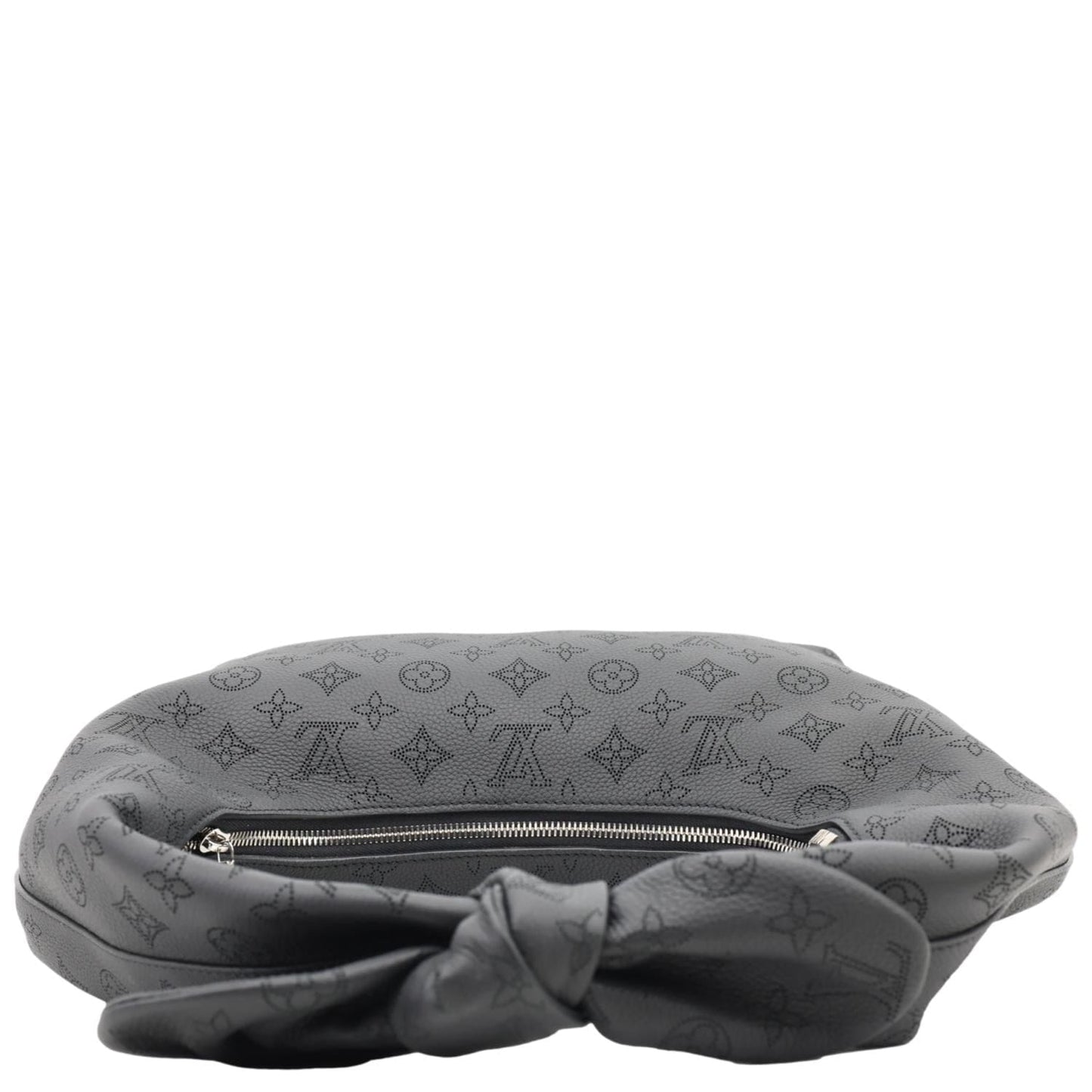 LOUIS VUITTON Why Knot MM Monogram Mahina Leather Hobo Bag Black