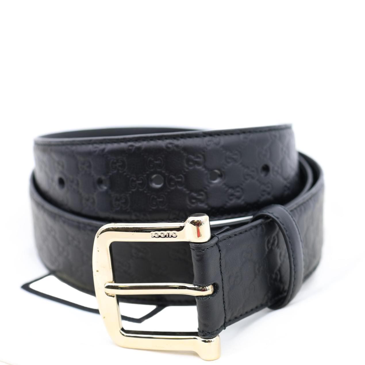 GUCCI Microguccissima Leather Belt Black 281548 Size 95/38