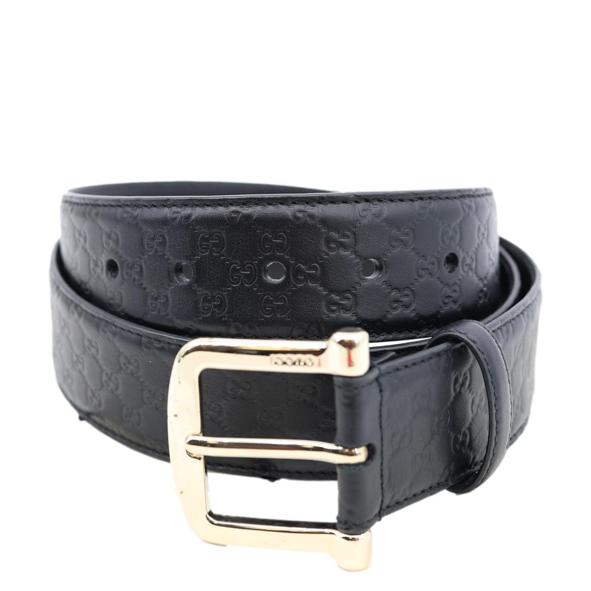 GUCCI Microguccissima Leather Belt Black 281548 Size 95/38