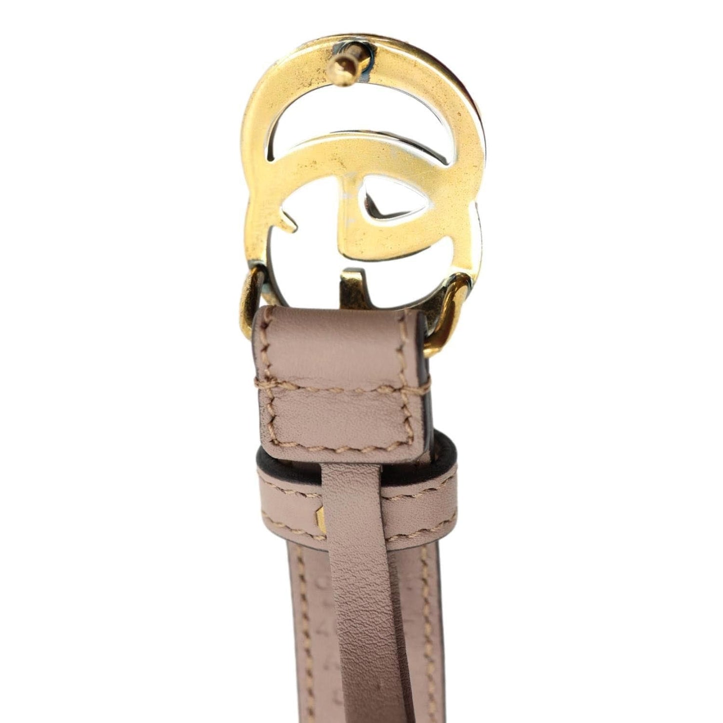 GUCCI GG Buckle Leather Belt  Beige 525040 Size  85/34