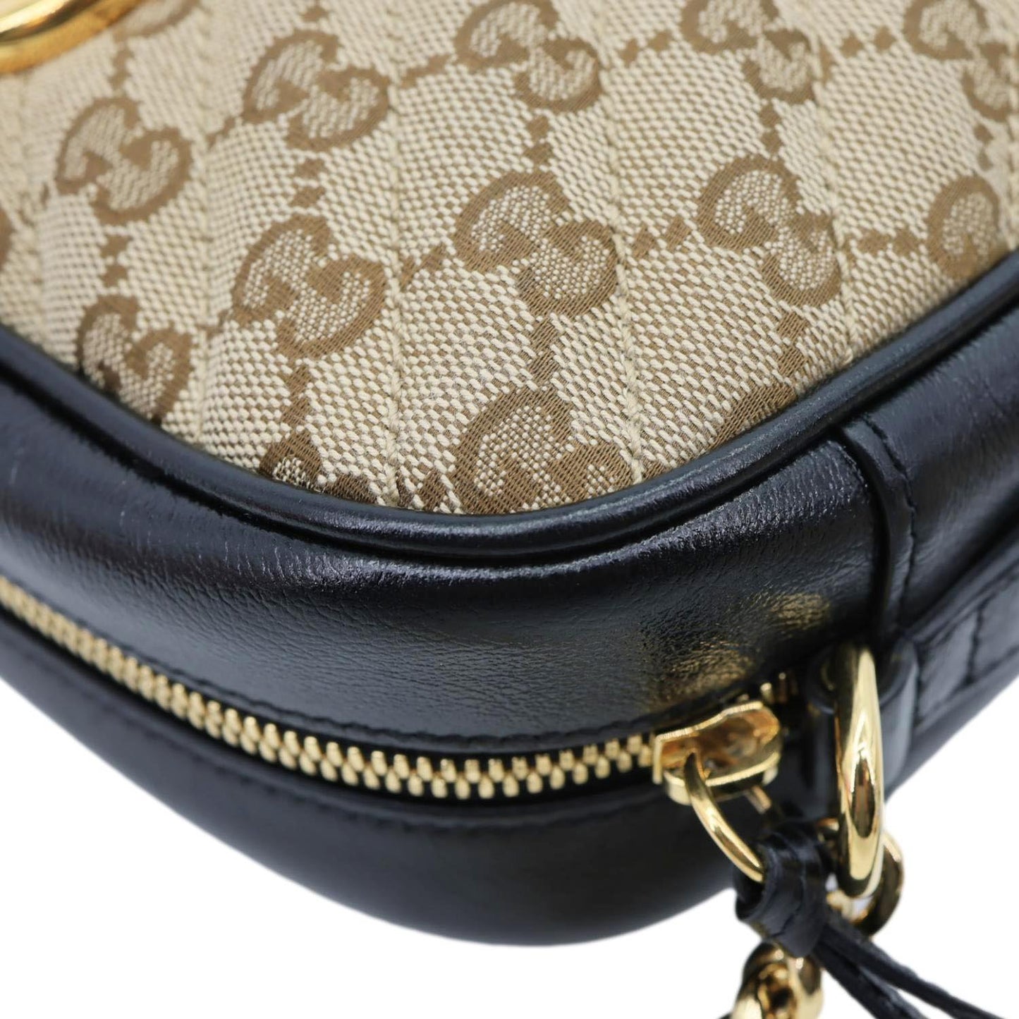 GUCCI Marmont Small Monogram Canvas Crossbody Camera Bag Beige 447632