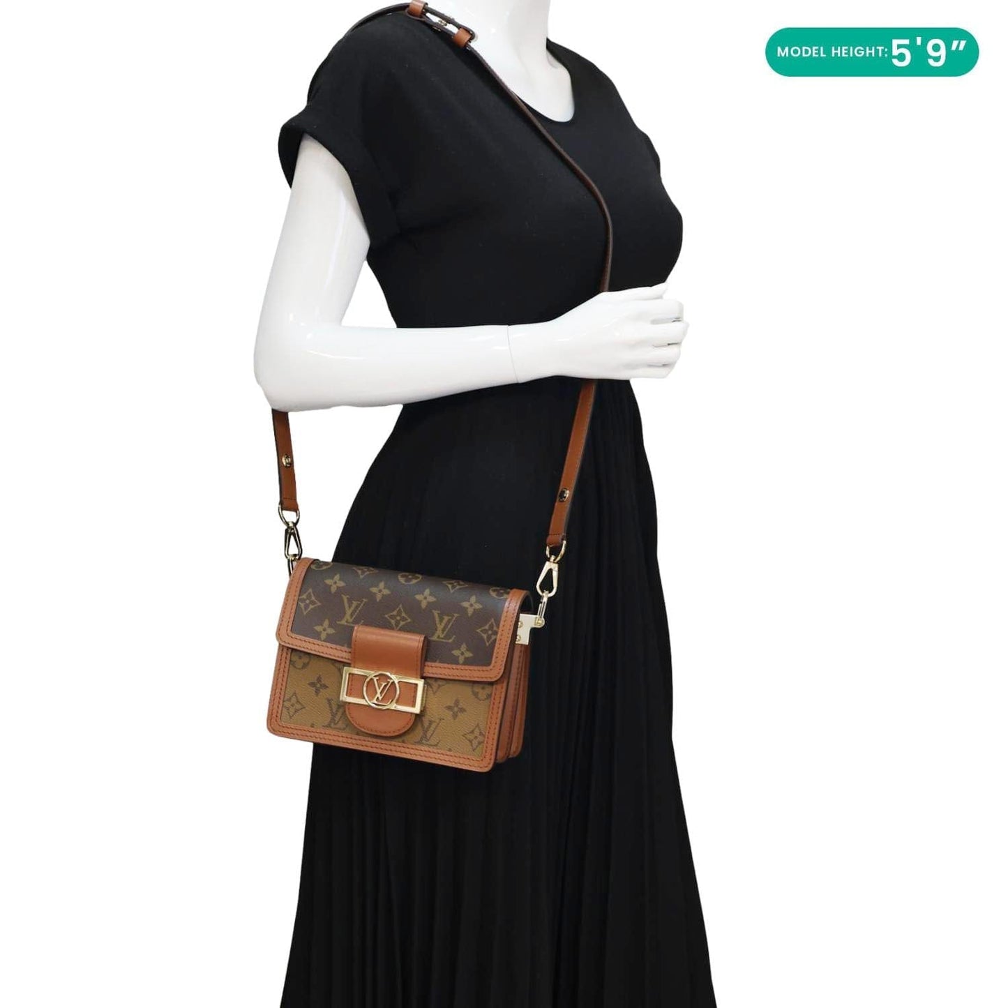 LOUIS VUITTON Dauphine MM Monogram Reverse Canvas Shoulder Bag Brown