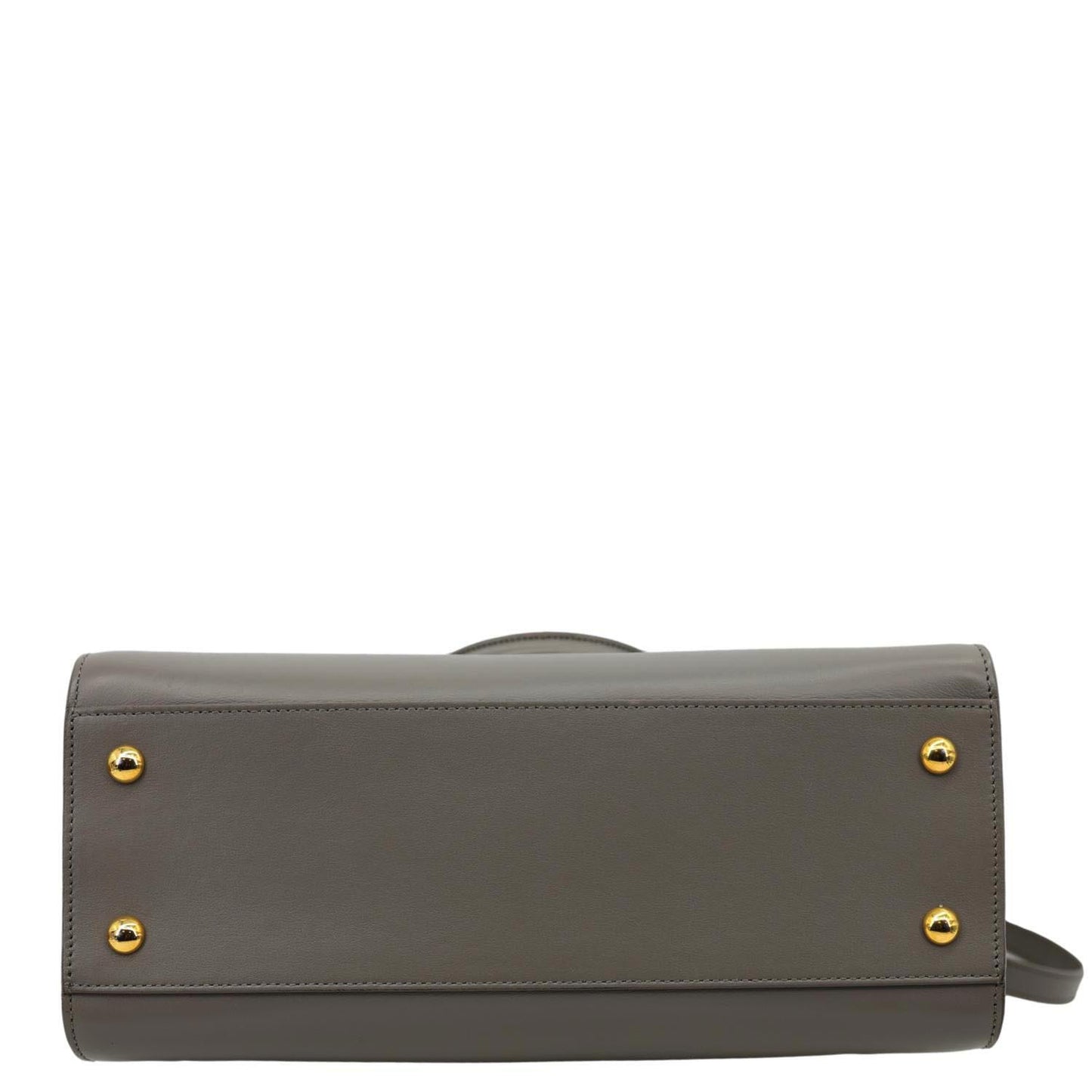 YVES SAINT LAURENT Cabas Baby Leather Tote Shoulder Bag Gray