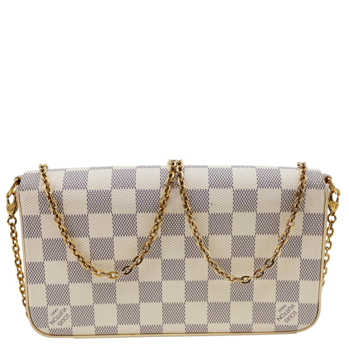 LOUIS VUITTON Felicie Pochette Damier Azur Crossbody Bag Rose Ballerine