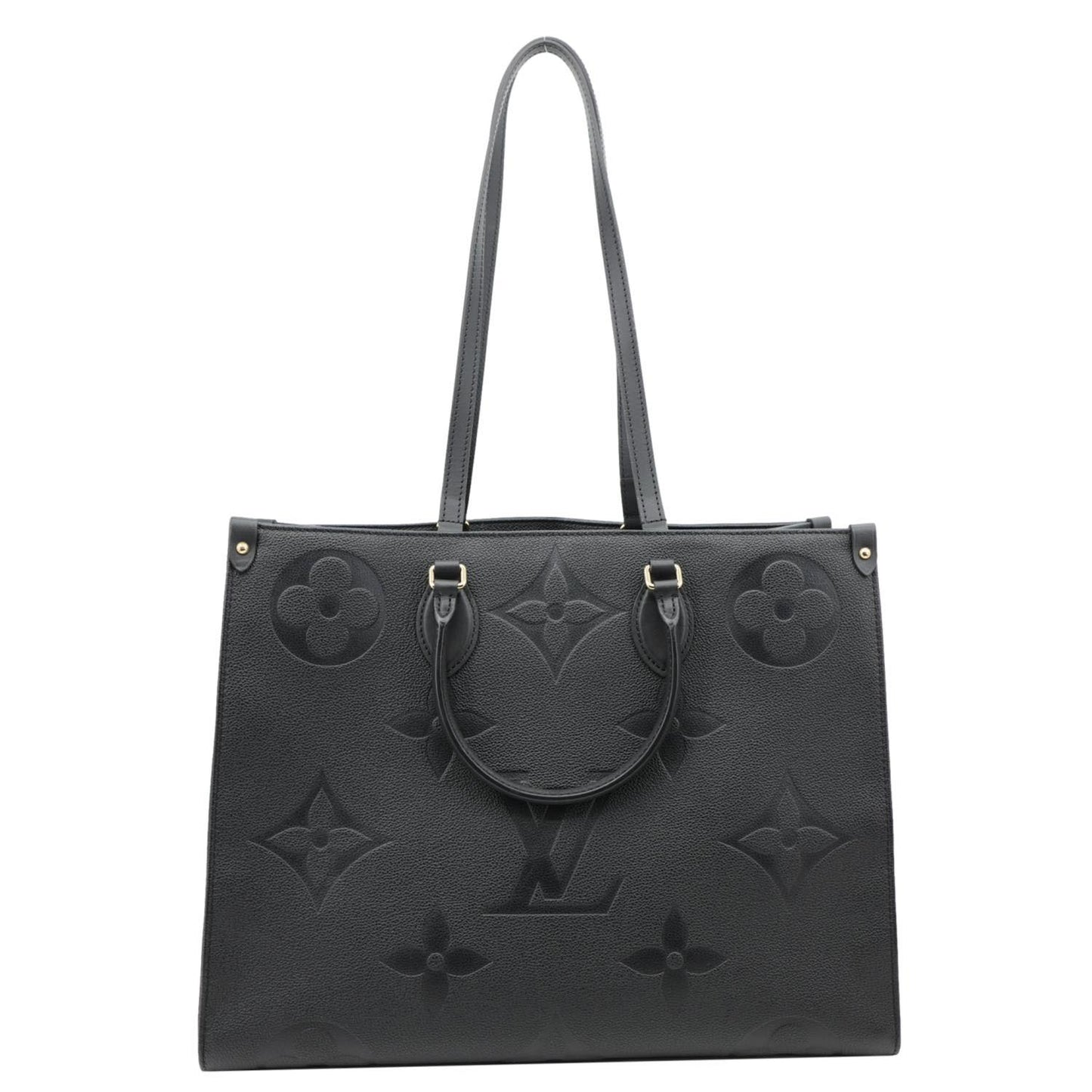 LOUIS VUITTON Onthego GM Giant Monogram Empreinte Shoulder Bag Black
