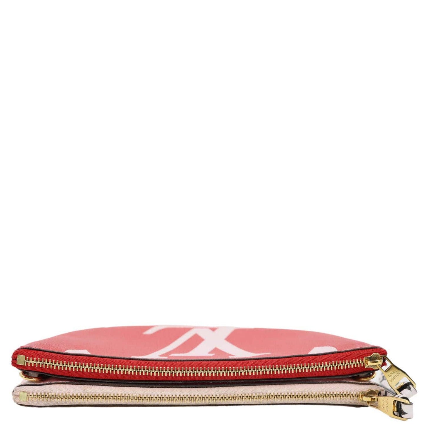 LOUIS VUITTON Double Zip Pochette Giant Monogram Jungle Crossbody Bag Red