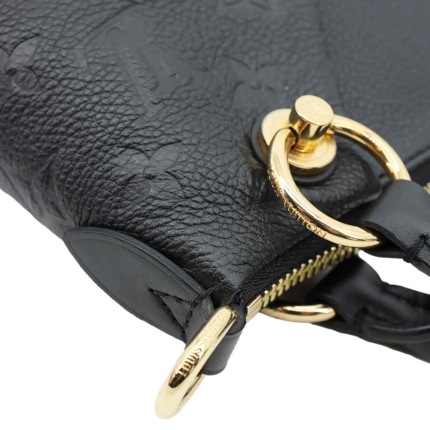 LOUIS VUITTON V BB Monogram Empreinte Tote Shoulder Bag Black