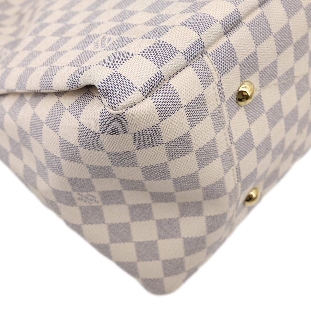 LOUIS VUITTON Artsy MM Damier Azur Hobo Bag White