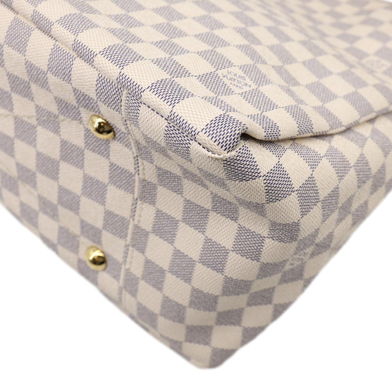 LOUIS VUITTON Artsy MM Damier Azur Hobo Bag White