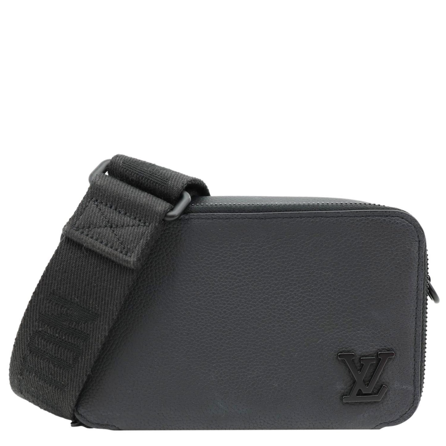 LOUIS VUITTON Alpha Wearable LV Aerogram Leather Shoulder Bag Black
