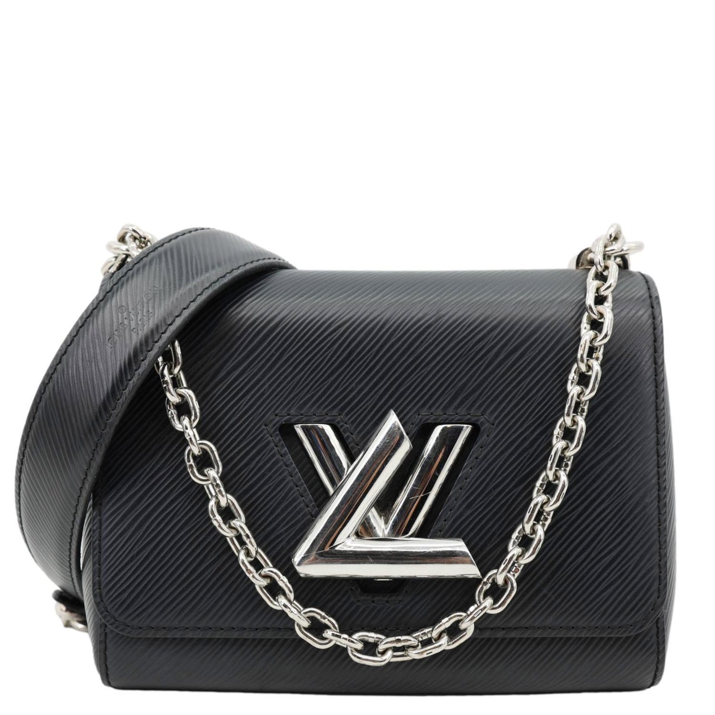 LOUIS VUITTON Twist MM Epi Leather Chain Shoulder Bag Black