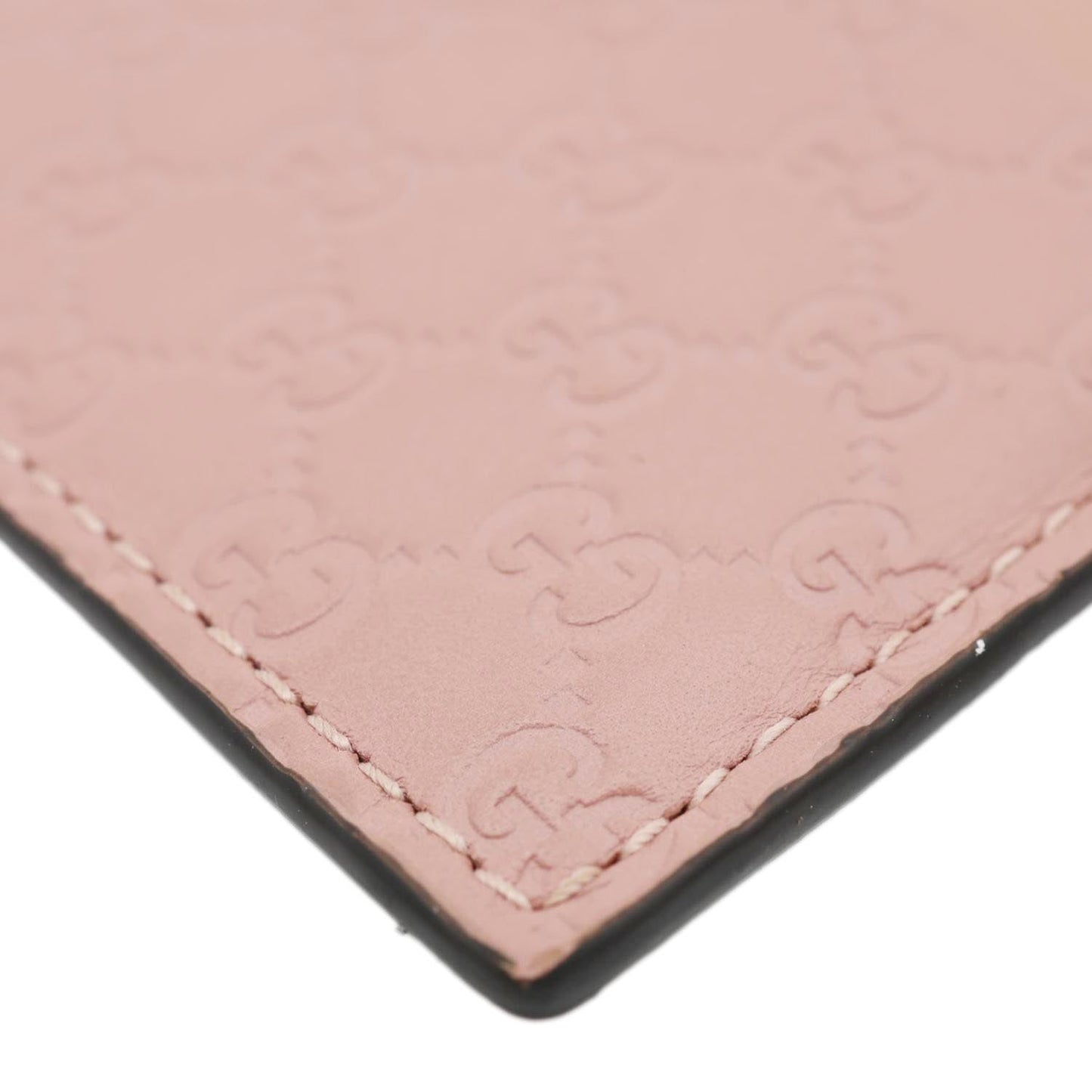 GUCCI Microguccissima Calfskin Leather Card Holder Pink 262837