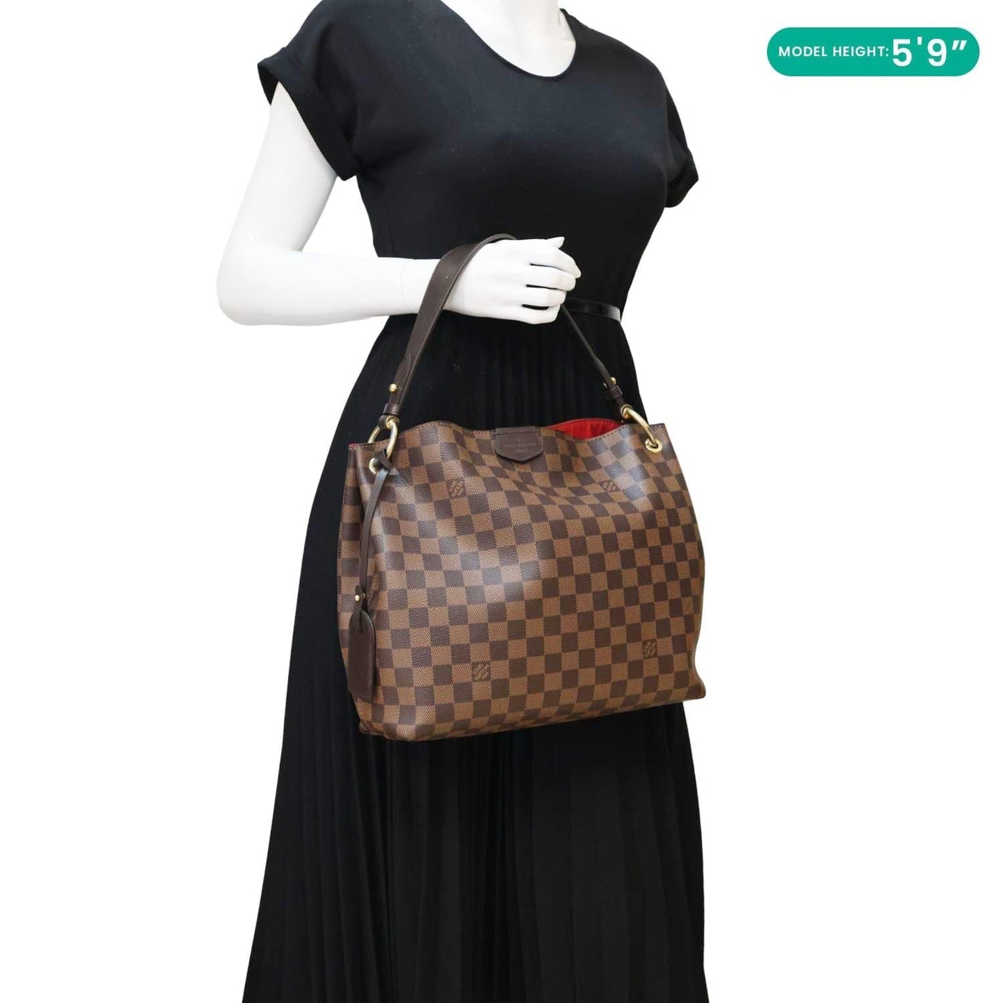LOUIS VUITTON Graceful PM Damier Ebene Shoulder Bag Brown
