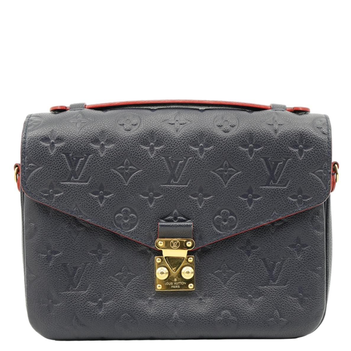 LOUIS VUITTON Metis Pochette Empreinte Leather Crossbody Bag Navy Blue