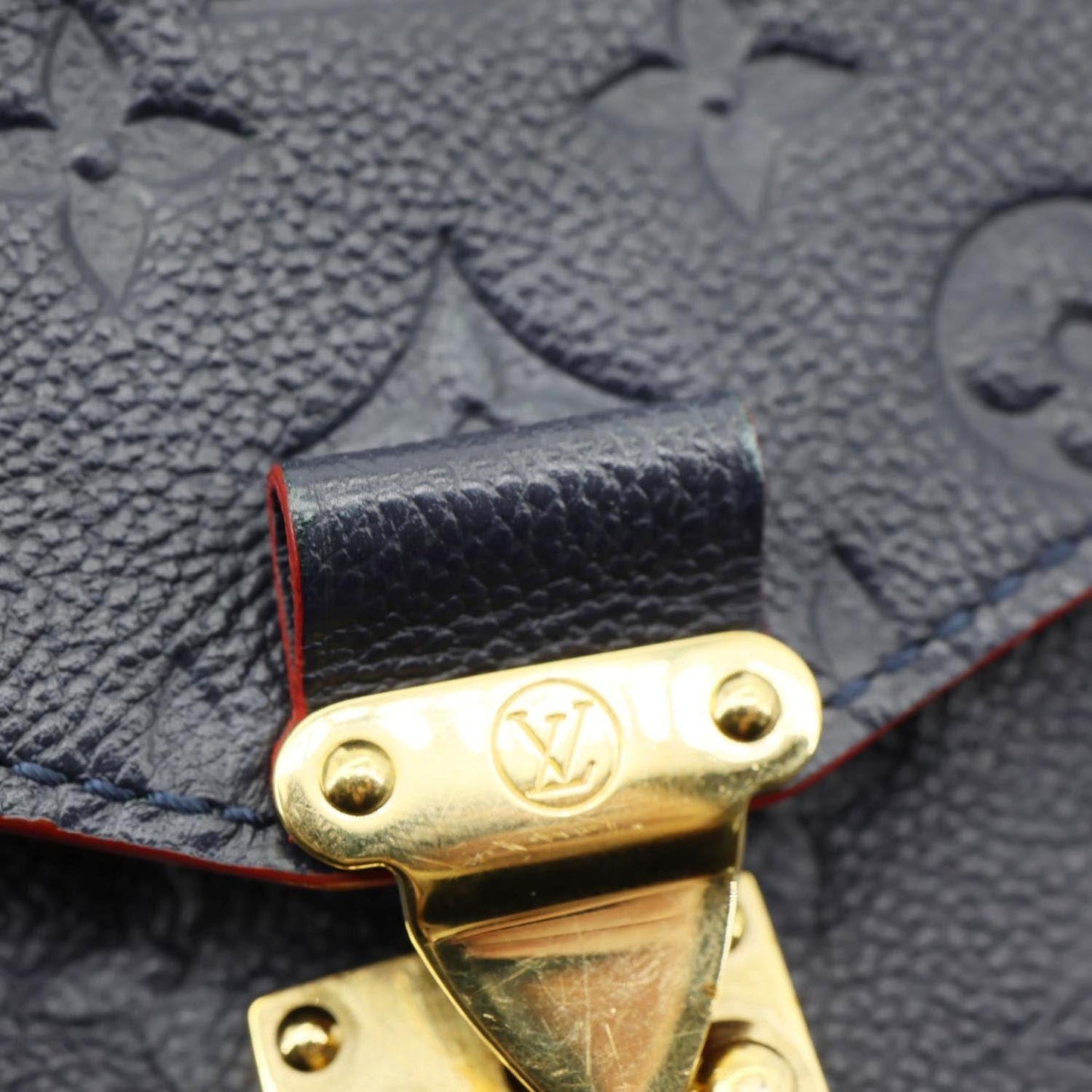LOUIS VUITTON Metis Pochette Empreinte Leather Crossbody Bag Navy Blue