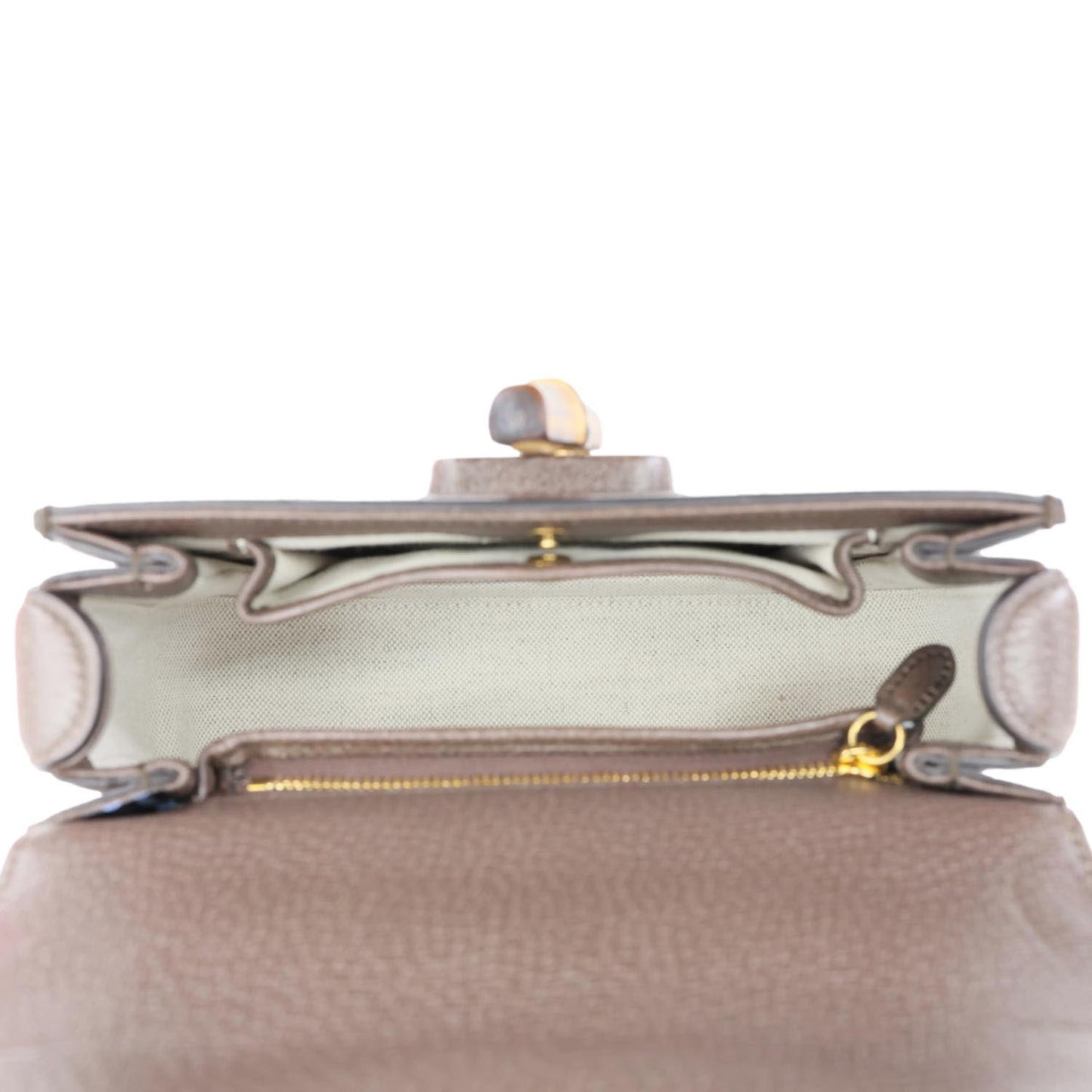 GUCCI Bamboo Small Jumbo Canvas Convertible Top Handle Bag Beige 675797