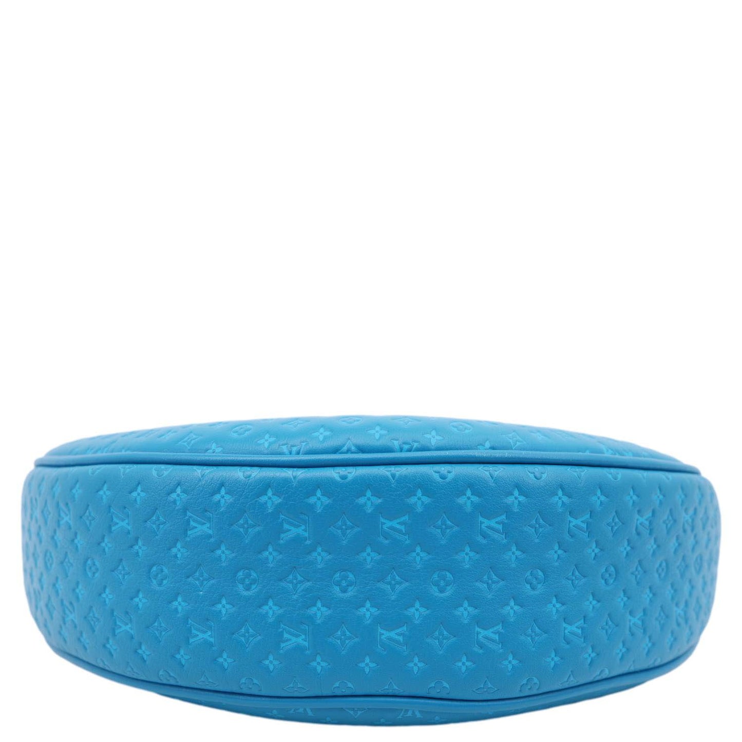 LOUIS VUITTON Loop Nanogram Embossed Leather Shoulder Bag Turquoise Blue