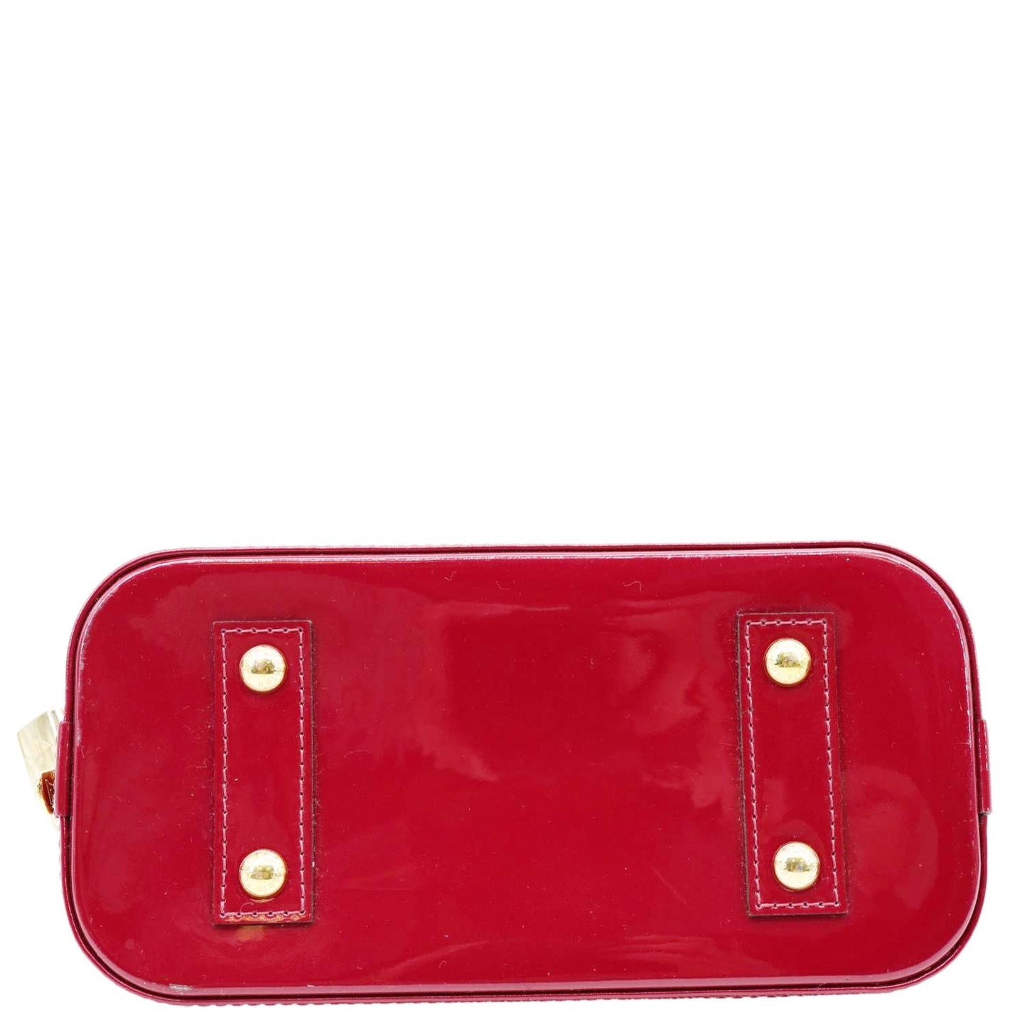 LOUIS VUITTON Alma BB Monogram Vernis Satchel Bag Red