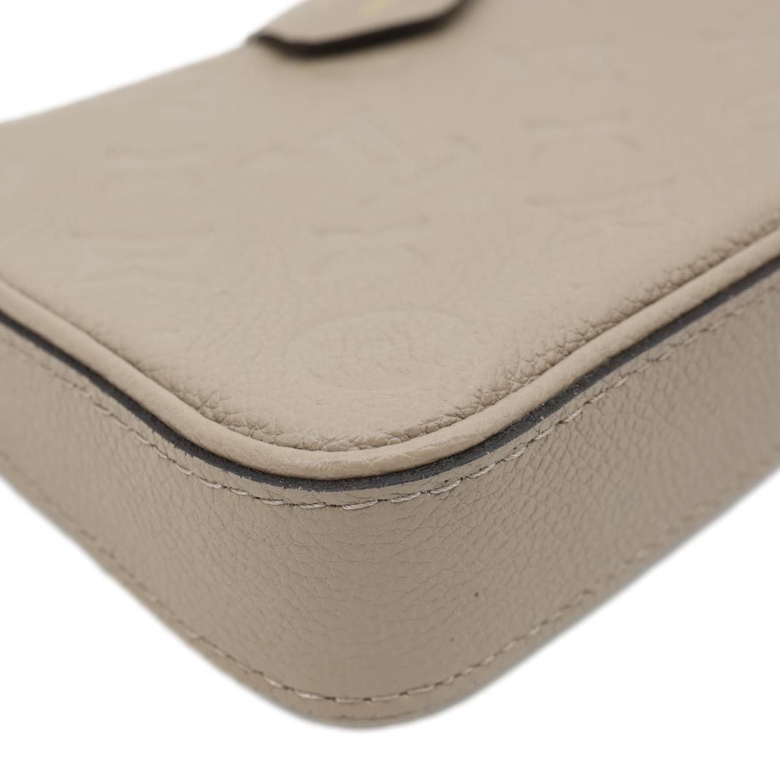 LOUIS VUITTON Easy Pouch On Strap Empreinte Leather Shoulder Bag Beige
