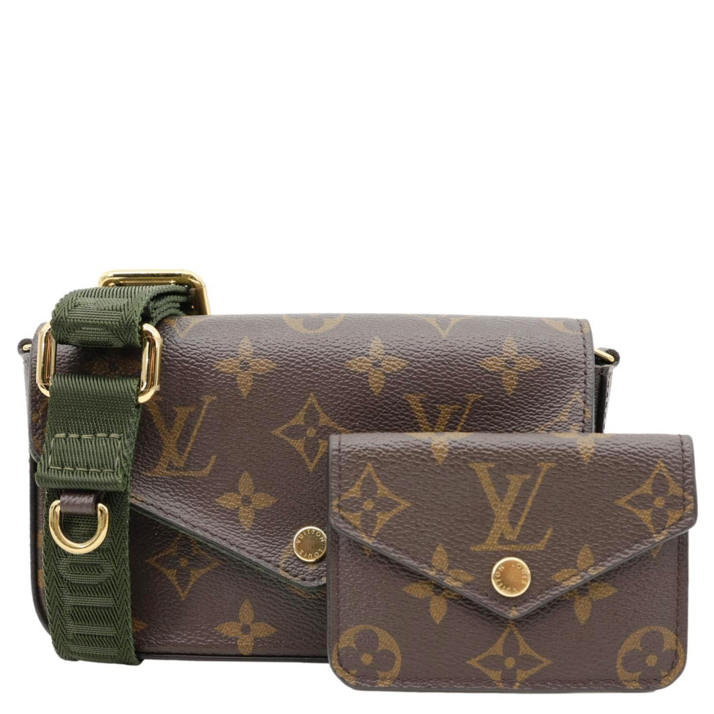 LOUIS VUITTON Felicie Strap & Go Monogram Canvas Shoulder Bag Kaki