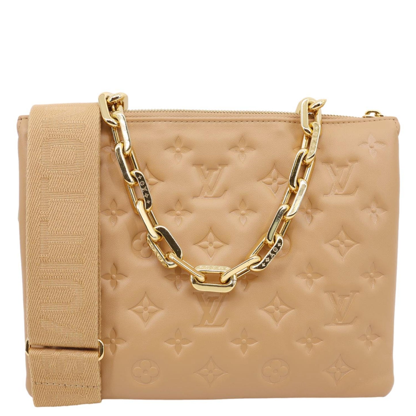 LOUIS VUITTON Coussin PM Monogram Embossed Leather Shoulder Bag Brown