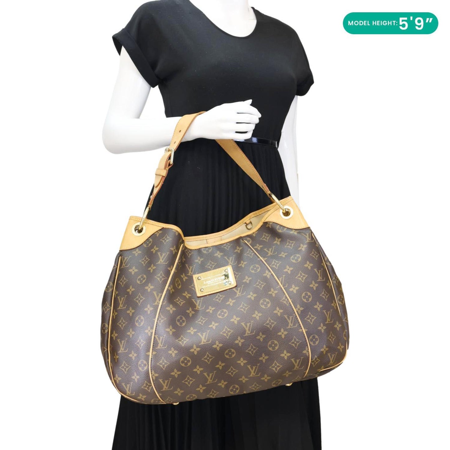 LOUIS VUITTON Galliera GM  Monogram Canvas Shoulder Bag Brown